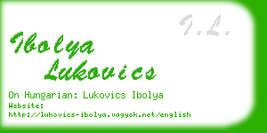 ibolya lukovics business card